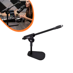 Suporte de Microfone Base Maciça Para Podcast, Rádio, Bumbo Com Regulagem de Altura não Balança Ibox
