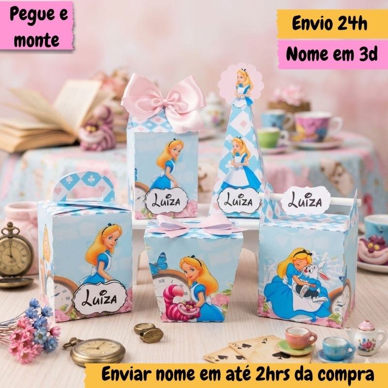 envio imediato kit lembrancinhas personalizadas Alice no país das maravilhas, lembrancinhas de festa aniversário