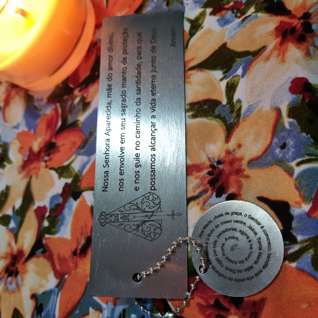 Kit 2 Marca Página Oração Lembrança Batizado/Primeira Comunhão Nossa Senhora Aparecida