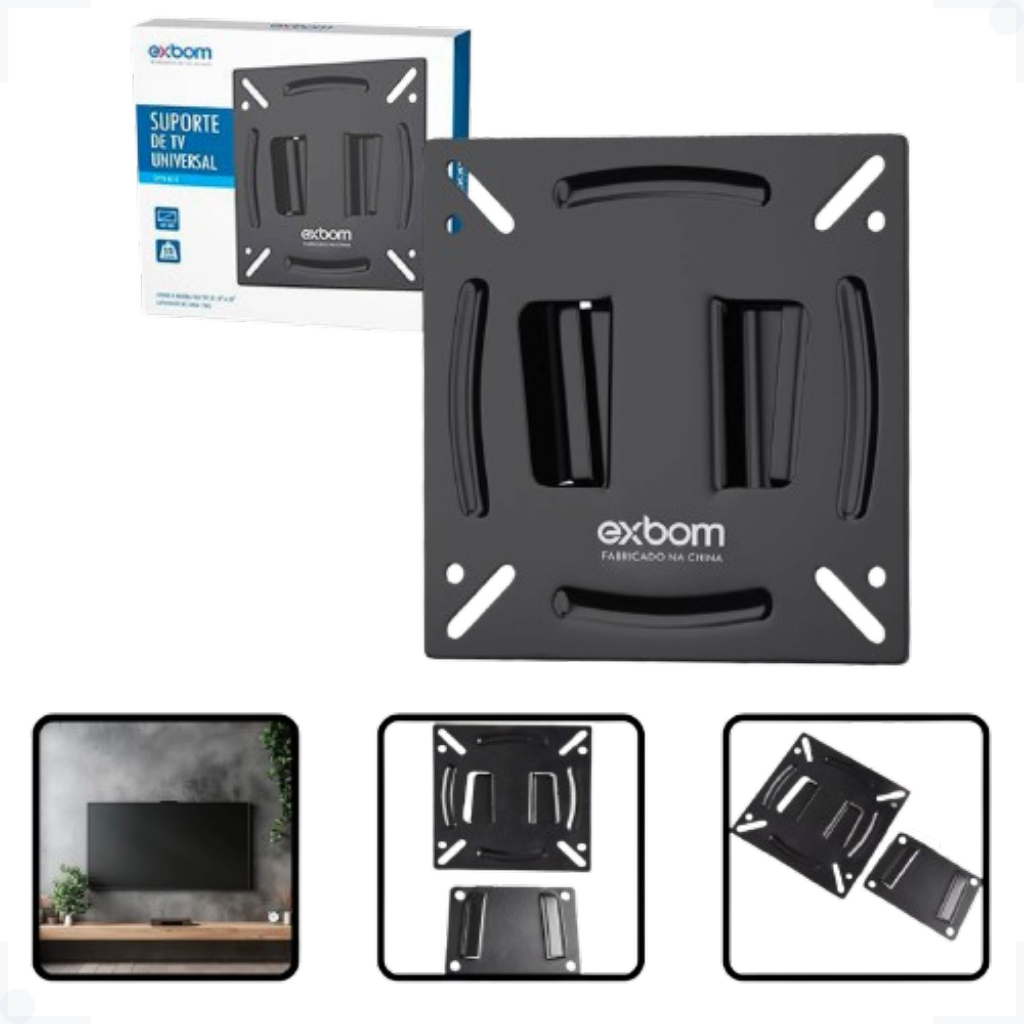 Suporte Universal Para Tv E Monitor De Parede Fixo 14  A 28 Polegadas Exbom