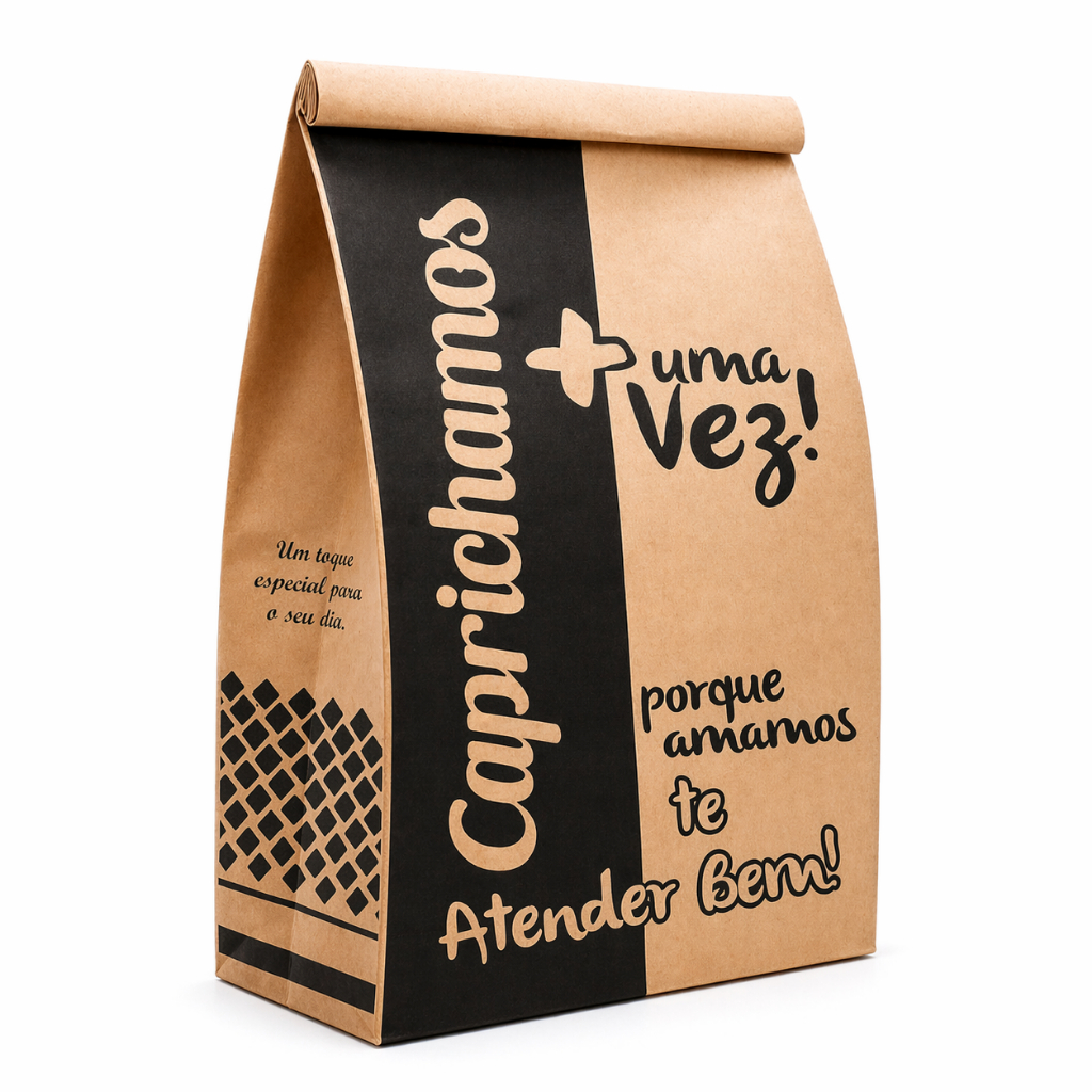 Saco Papel Kraft Delivery 100un SOS – Até 17kg – Embalagem para Lanche/Delivery