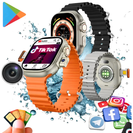 Smartwatch Microwear Ultra 4 AI 5G - Tela Amoled 2/16GB Android Com Chip Câmera Wifi GPS Relógio Inteligente