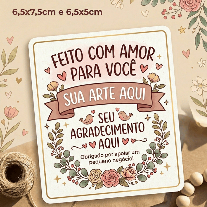 Cartão de Agradecimento ao Cliente PERSONALIZADO com sua arte