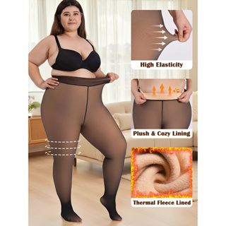 Meia-Calça Térmica PLUS SIZE G-GG Forrada Peluciada Translúcida de Lã Feminina Super Elástica Slim em Oferta na Shopee