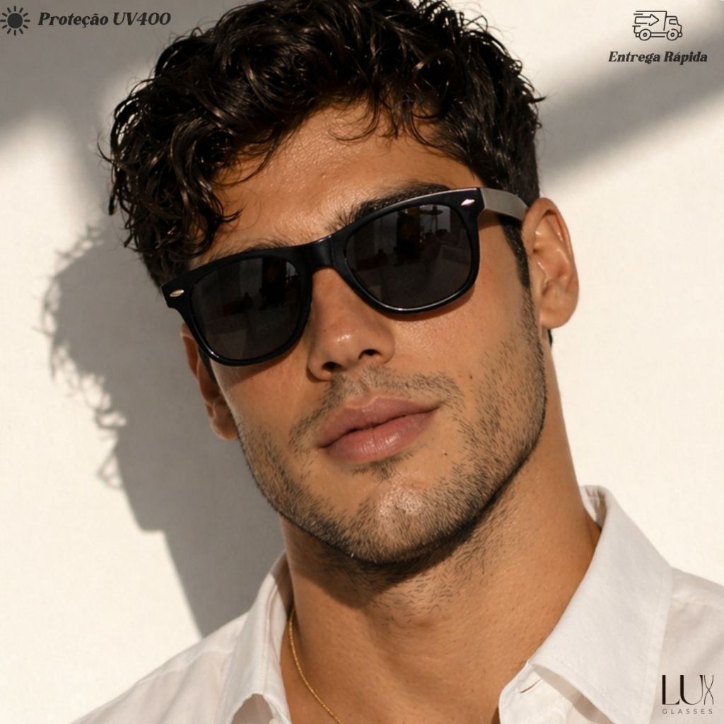 Óculos De Sol Escuro Masculino Quadrado Estiloso Lux Top