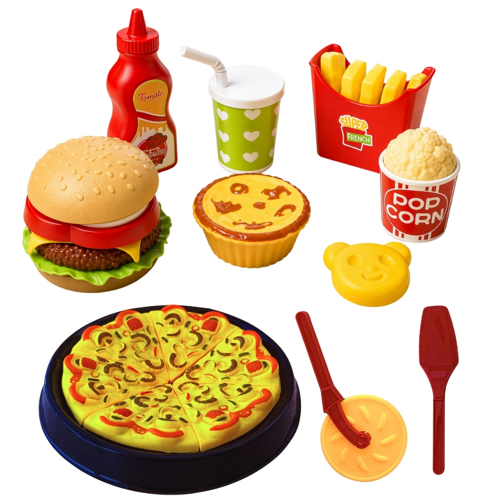 Kit Cozinha Infantil Comidinha de Brinquedo Kit Lanche Divertido Com Pizza