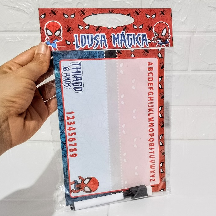 Lousa Mágica 3 em 1  H ARANHA BABY  CUTE Personalizada  Lembrancinha Festa Aniversário Infantil FAZEMOS TODOS OS TEMAS