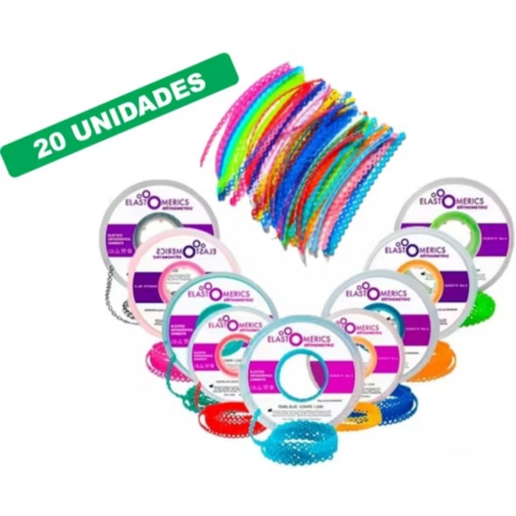 ELÁSTICO CORRENTE BORRACHINHAS TRANÇADA - 10 PARES (20 FUROS CADA TIRA)