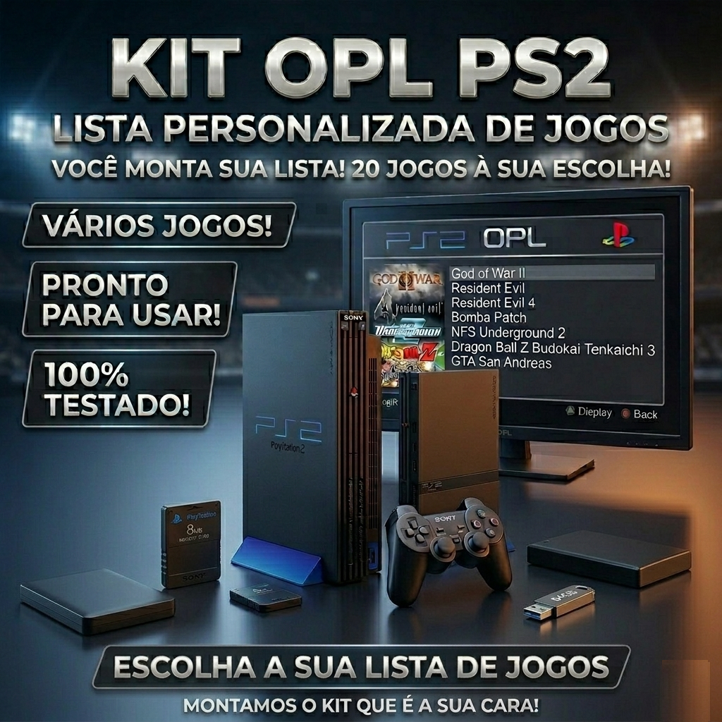 Kit Opl PS2 Lista Personalizada | Memory Card + Pendrive 64gb