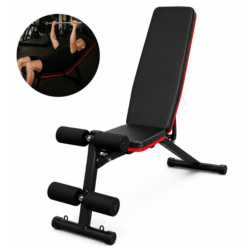 Banco Fitness Residencial Regulável P/ Musculação Supino Preto