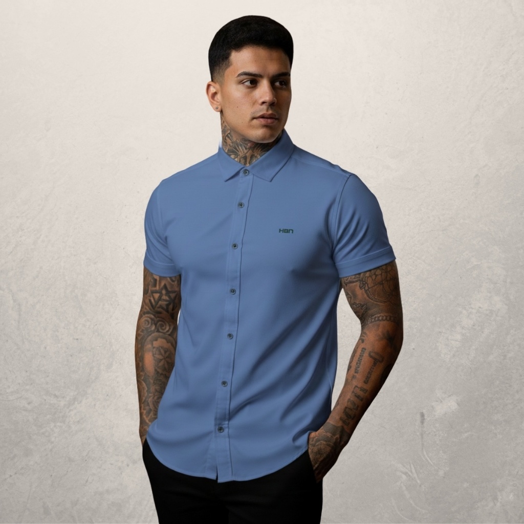 Camisa Masculina Viscose com Elastano Não Amassa | Casual e Confortável | Sua Loja