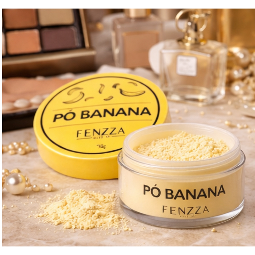 Pó Banana Facial Solto Fenzza Maquiagem Finalizador 15g