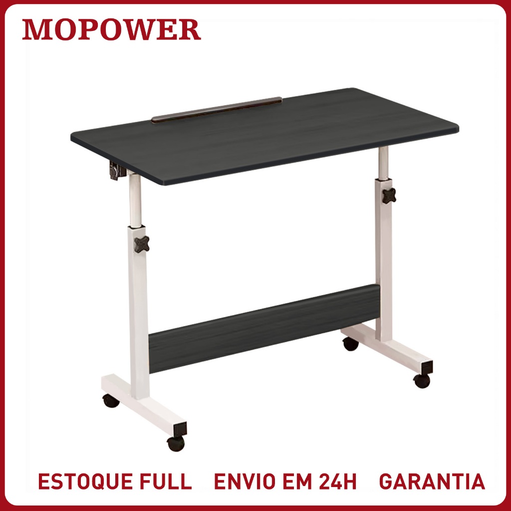 Mesa para Notebook Home Office Lateral Cama Sofá Escrivaninha Portátil Rodinhas Suporte Ajustável Estudo