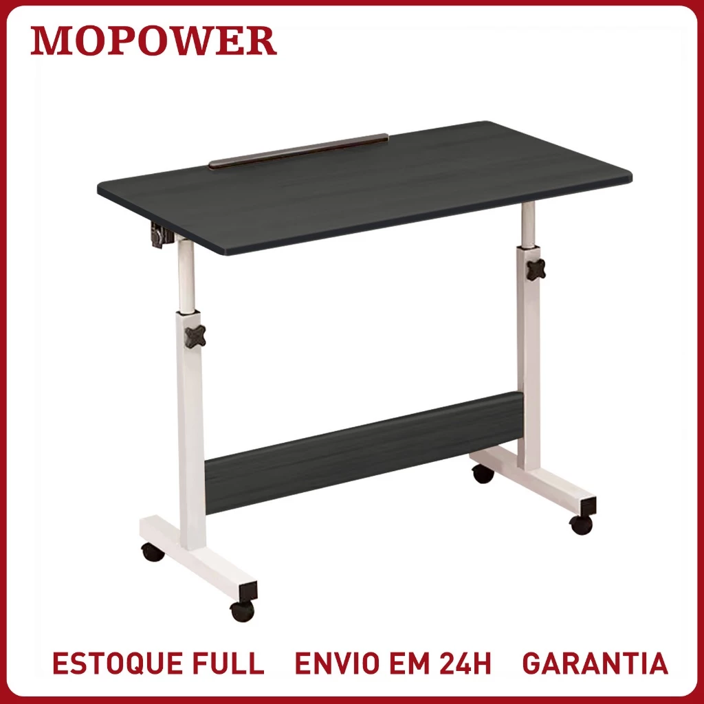 Mesa para Notebook Home Office Lateral Cama Sofá Escrivaninha Portátil Rodinhas Suporte Ajustável Estudo