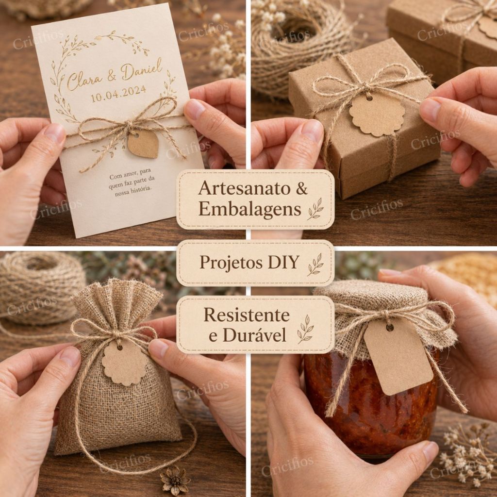 Fio de Juta Natural 1,5mm | Artesanato, DIY, Decoração e Embalagens — imagem 2 de 2