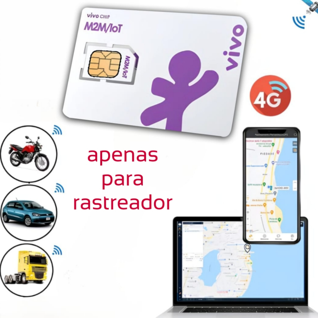 Chip vivo m2m para Rastreador mais app