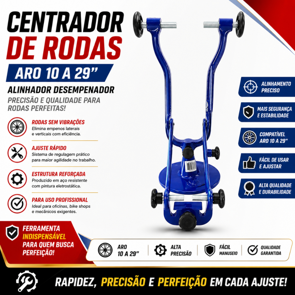 CENTRADOR DE RODAS BIKE ARO 10 A 29 ALINHADOR DESEMPENADOR