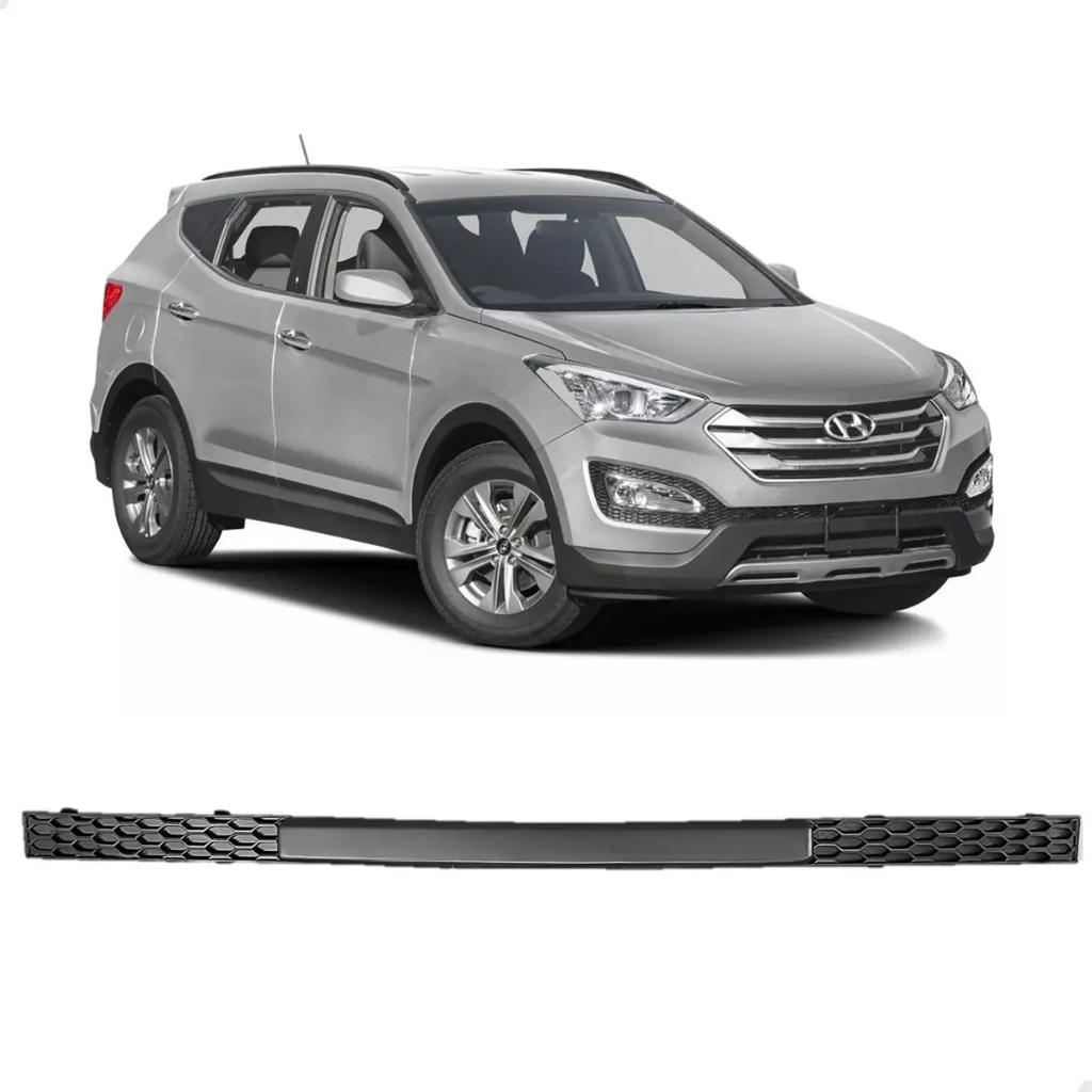 Suporte Placa Friso Parachoque Frontal Dianteiro Santa Fe 2013 20141 205 2016 Cor Preto Novo