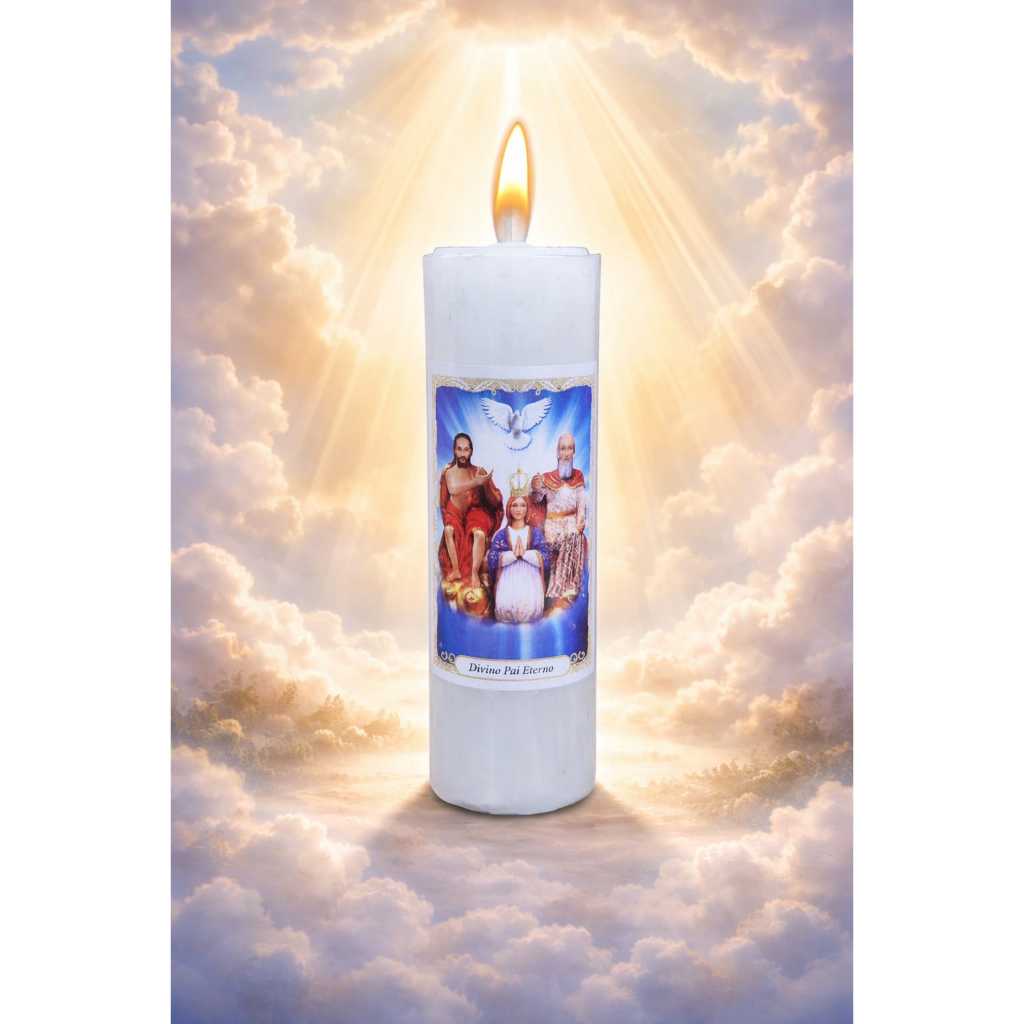Vela Votiva 7 Dias Divino Pai Eterno 100% Parafina Pura 260g  - 5 Peça