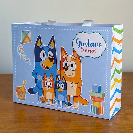 Sacolinha Personalizada BLUEY | Pegue e Monte | Lembrancinha Infantil | Kit 15 20 25 30 Unidades
