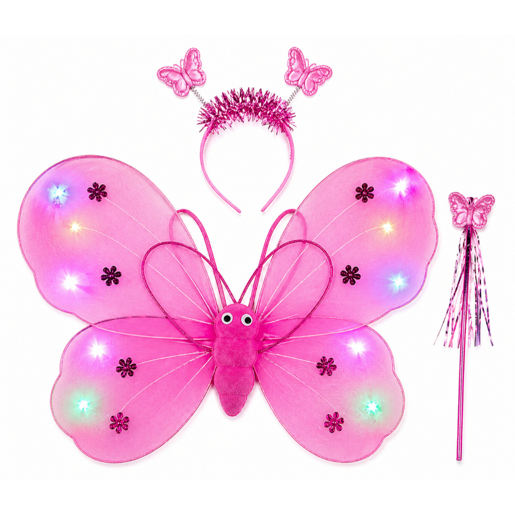Kit Asa Borboleta Led Pink