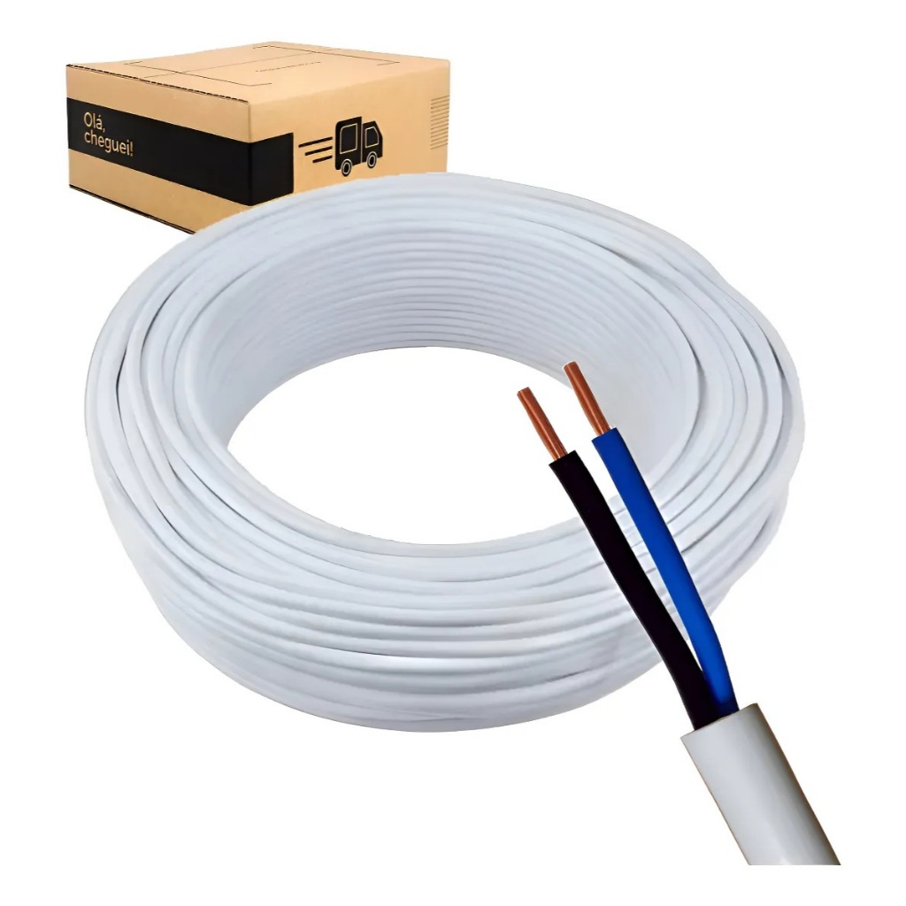Cabo PP 2x2,5mm BRANCO 10,20,30,50 E 100M instalação câmera lâmpadas iluminação construção makita