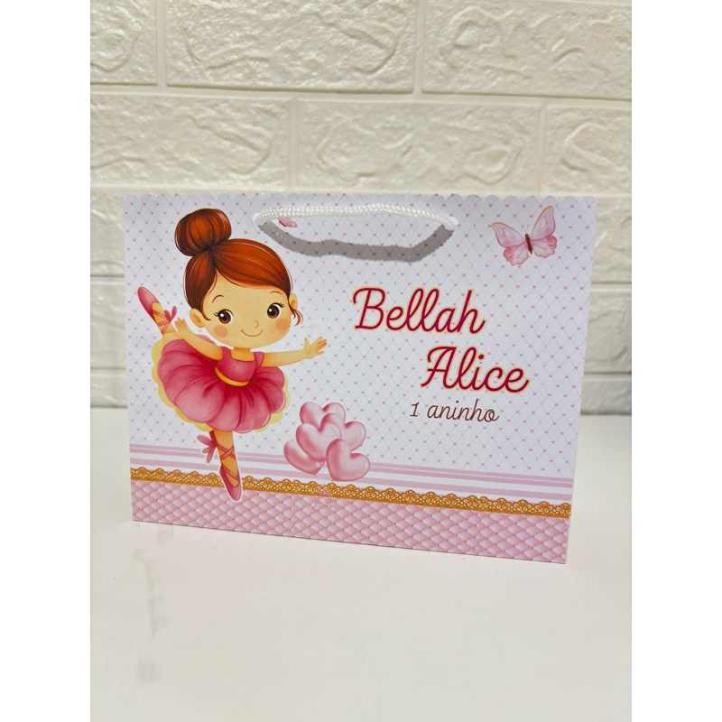 Sacola Bailarina Personalizada | Lembrancinha | Mimo | Sacolinha Bailarina | Aniversário  Bailarina