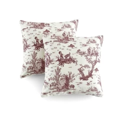 Kit Capas de Almofada sofá em Tecido Jacquard Estampado Toile de Jouy Diversas Cores