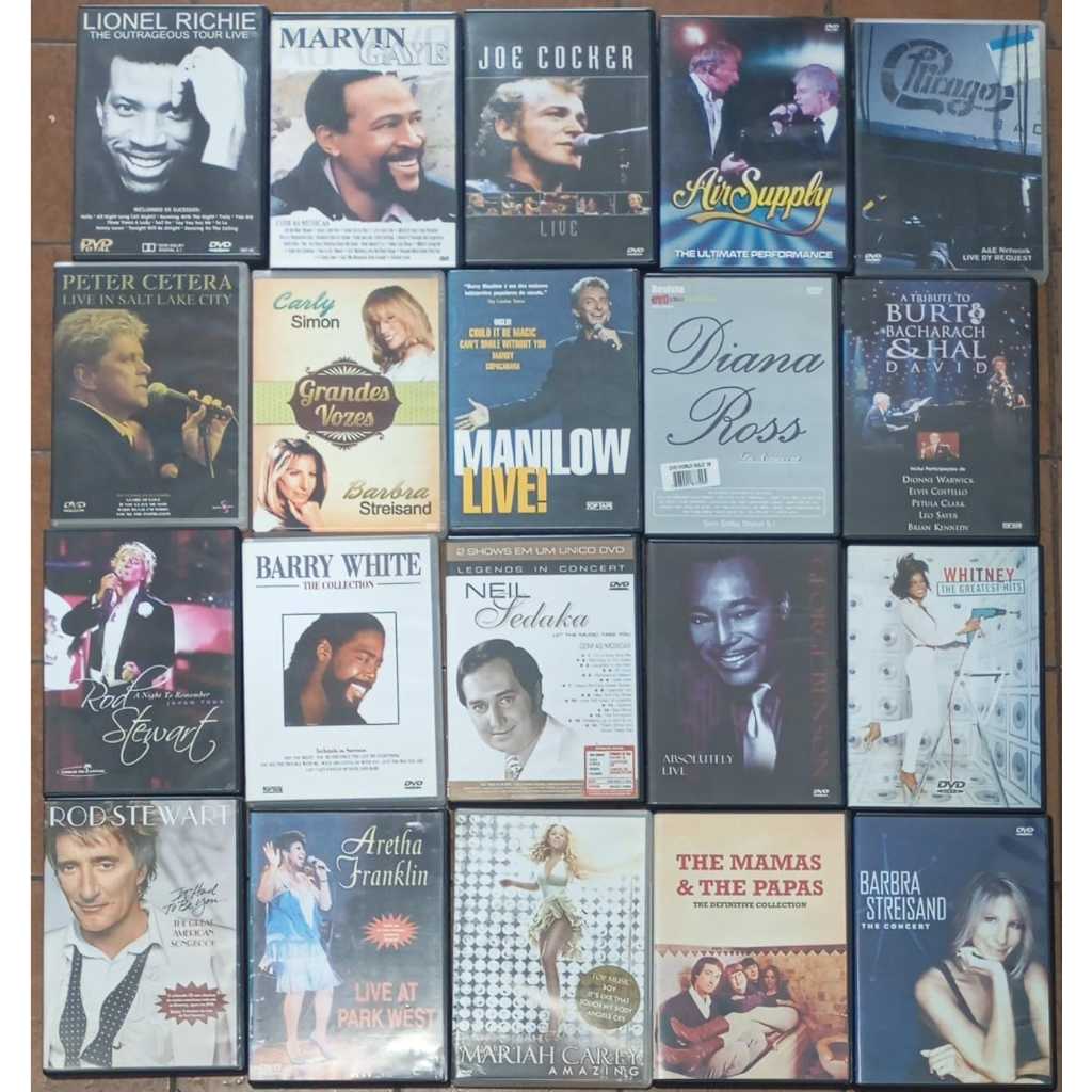 Lote 20 Dvd Pop Rock-diana Ross-mariah Carey-george Benson