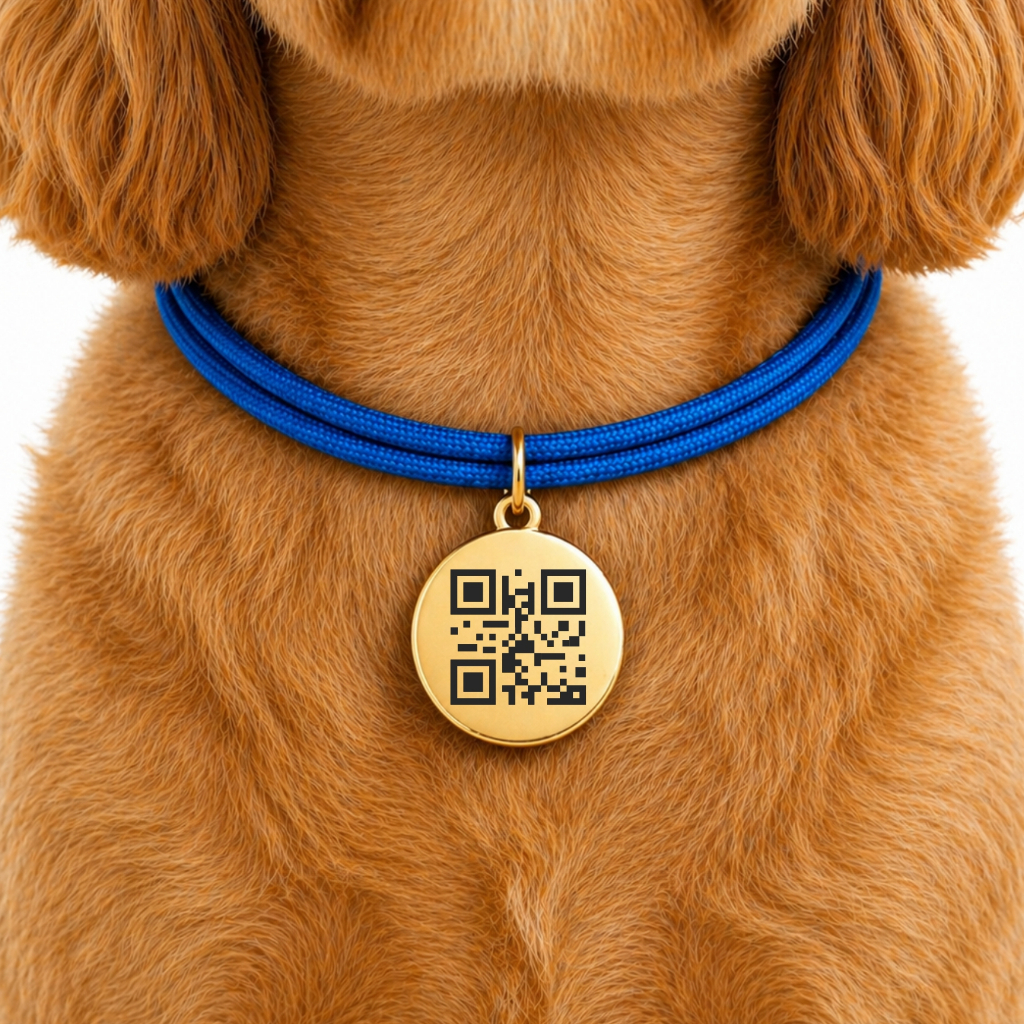 Coleira com Tag de Identificação PET Ajustável para Cachorro e Gato Com Nome Número Foto