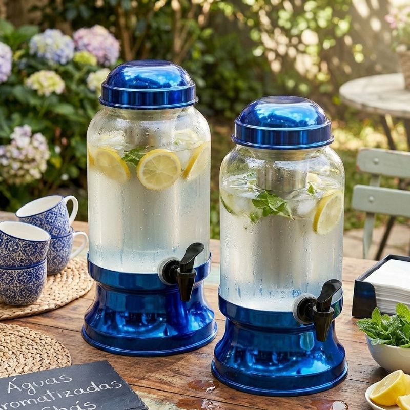 Kit 2 Suqueira em Vidro 3,2L com Compartimento de Gelo