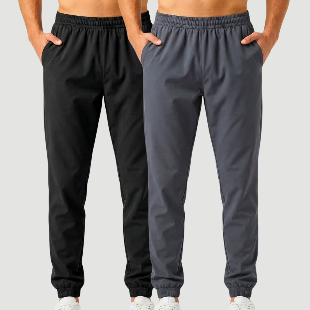 Kit Com 2 Calça Tactel Elastano Masculina Jogger Esportiva Treino Academia Fitness Corrida Casual