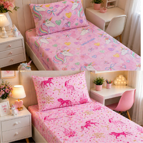 kits jogo de lençol infantil cama solteiro elásticado 2peças estampados menina e menino cama pet