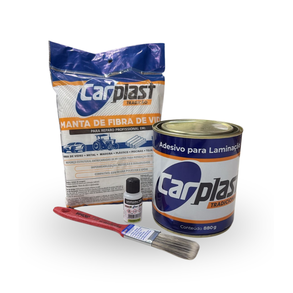 Kit Reparo Resina Adesivo Laminacao + Fibra De Vidro +pincel