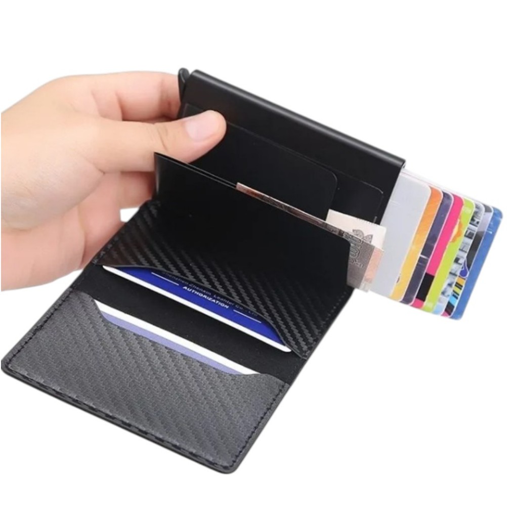 Carteira Slim Antifurto Masculina Rfid Casual Minimalista Porta Cartões