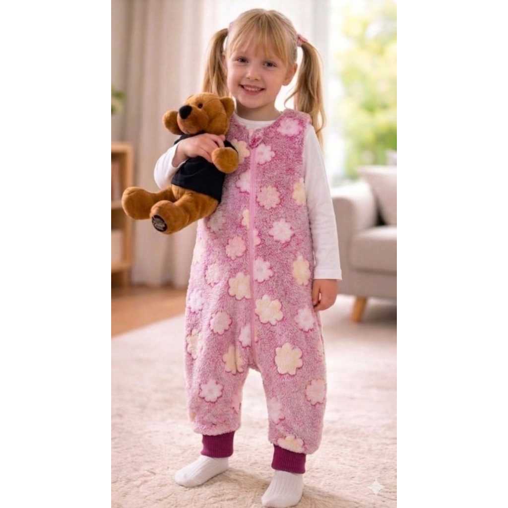 Macacão Saco de Dormir Pijama BEBÊ (SEM PERNA - MODELO SACO)  e INFANTIL  (COM PERNA) inverno em Soft Fleece Quentinho