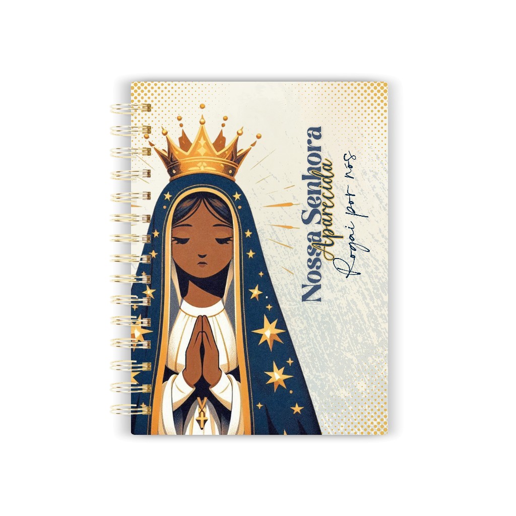 Caderno Novena A5  Capa Dura | Novena e Orações | Devocional Religioso- Nossa Senhora Aparecida