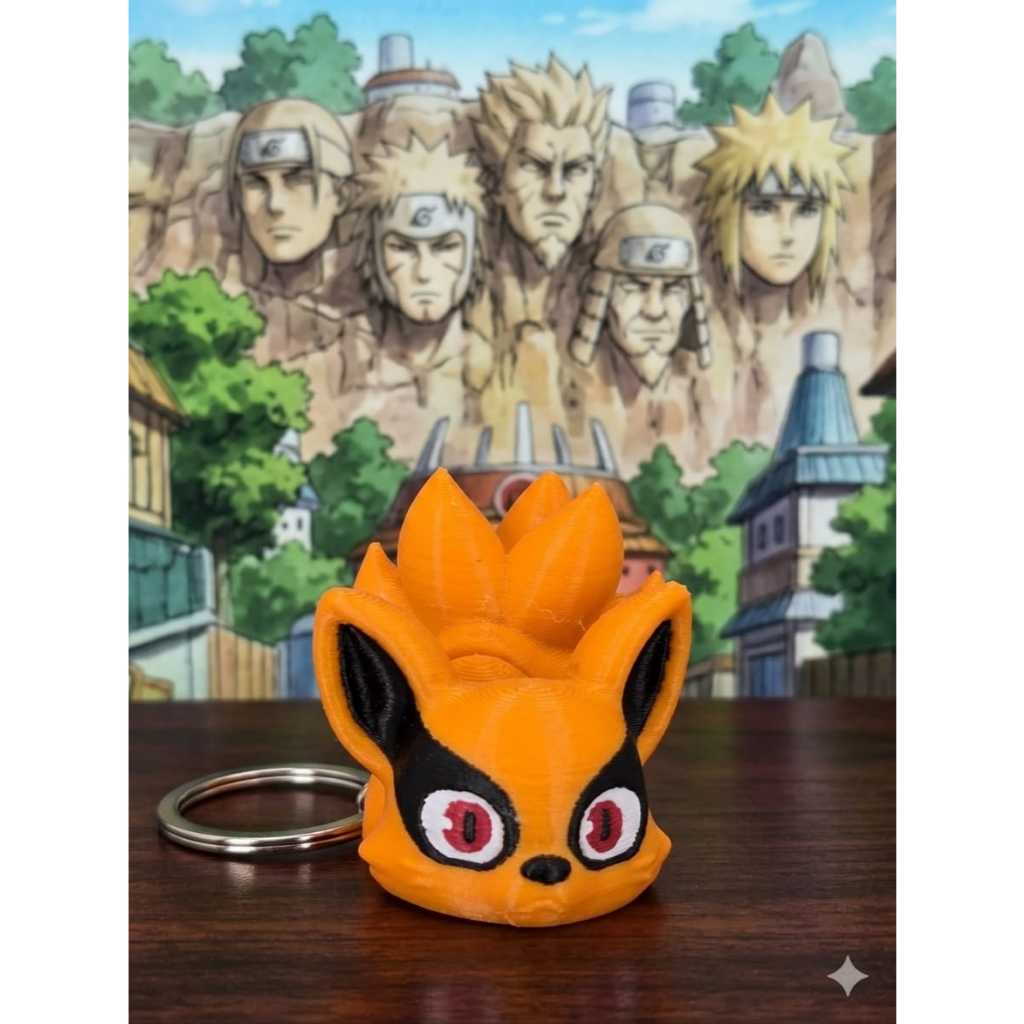 Chaveiro Raposa de 9 Caudas Kurama Naruto Articulado