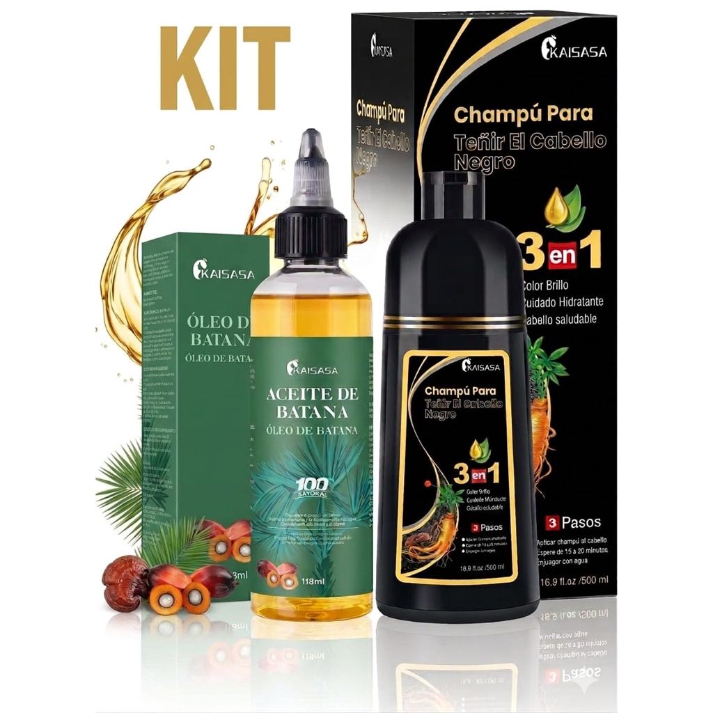 ENVIO IMEDIATO shampoo de tintura 3 em 1 500ml+ óleo de batana (oleo de ojon) 118ml para crescimento dos cabelos