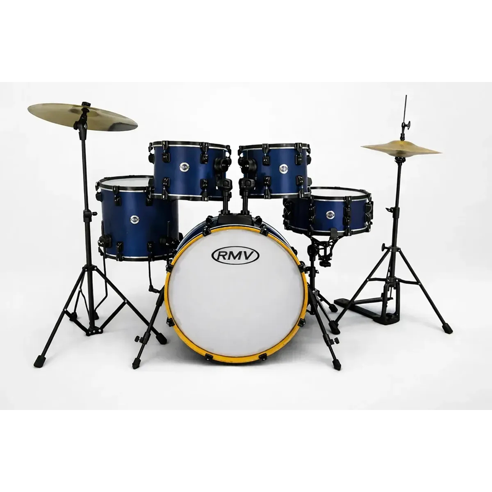 Bateria Rmv Flow Completa Com Bumbo 20 e Prato Azul