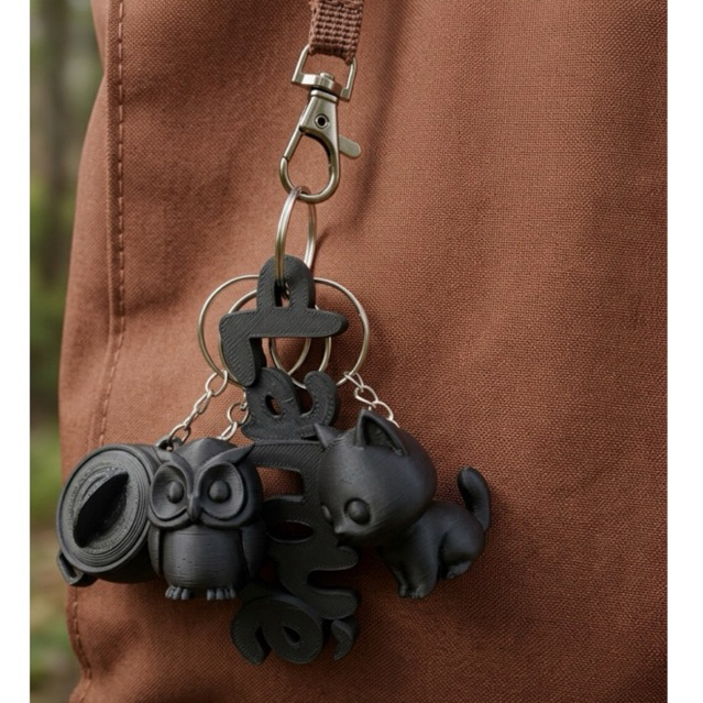 Kit Místico Proteção: Chaveiro Gato + Laroyê  + Caldeirão Patuá Escondido + Coruja - Impressão 3D