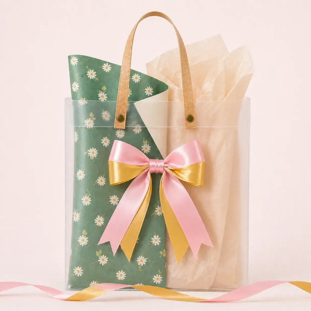 Kit Presente Floral Sacola Seda Fitas Luxo Dia Das Mães - Mais vendido - Lindo