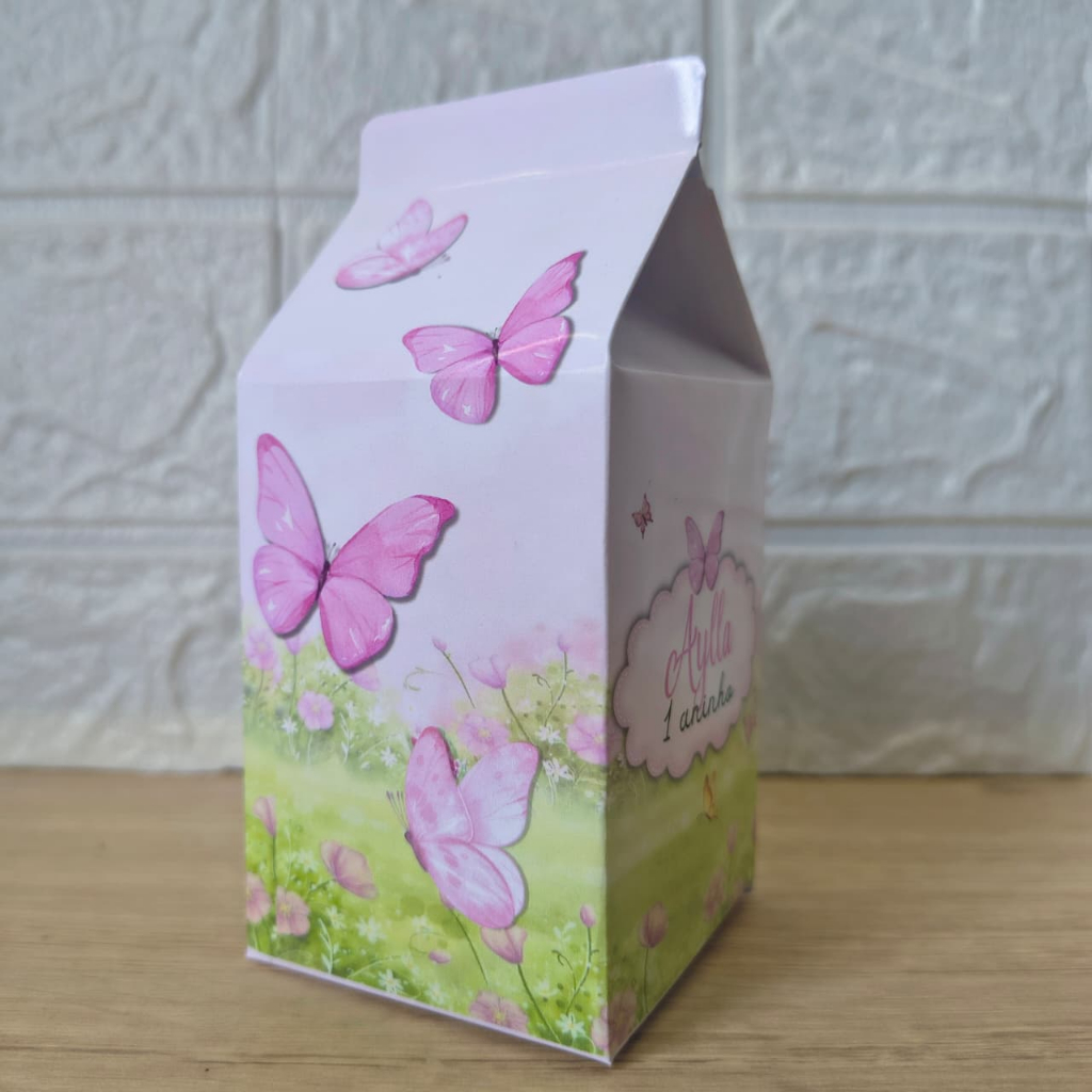 Kit Caixa Milk Personalizada PEGUE E MONTE JARDIM BORBOLETAS Caixinhas, Personalizados Para Festa