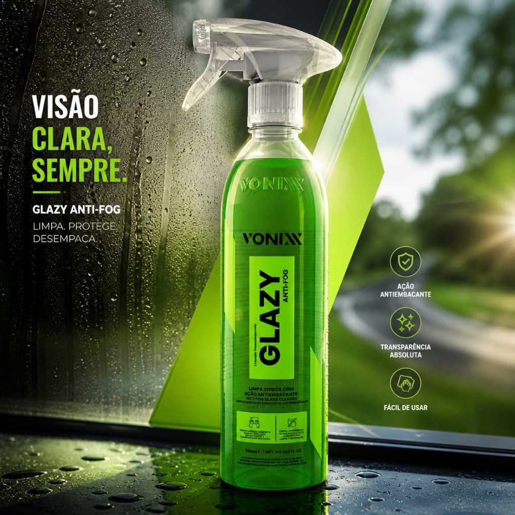 Glazy Anti Fog 500ml Anti Embacante Vonixx Limpa Vidros
