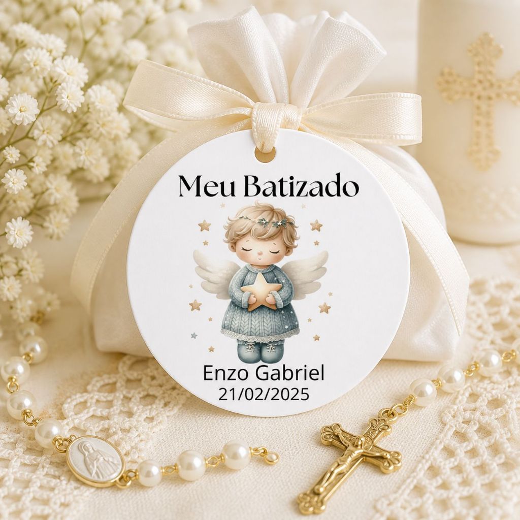Tag Personalizada para Lembrancinha Batizado