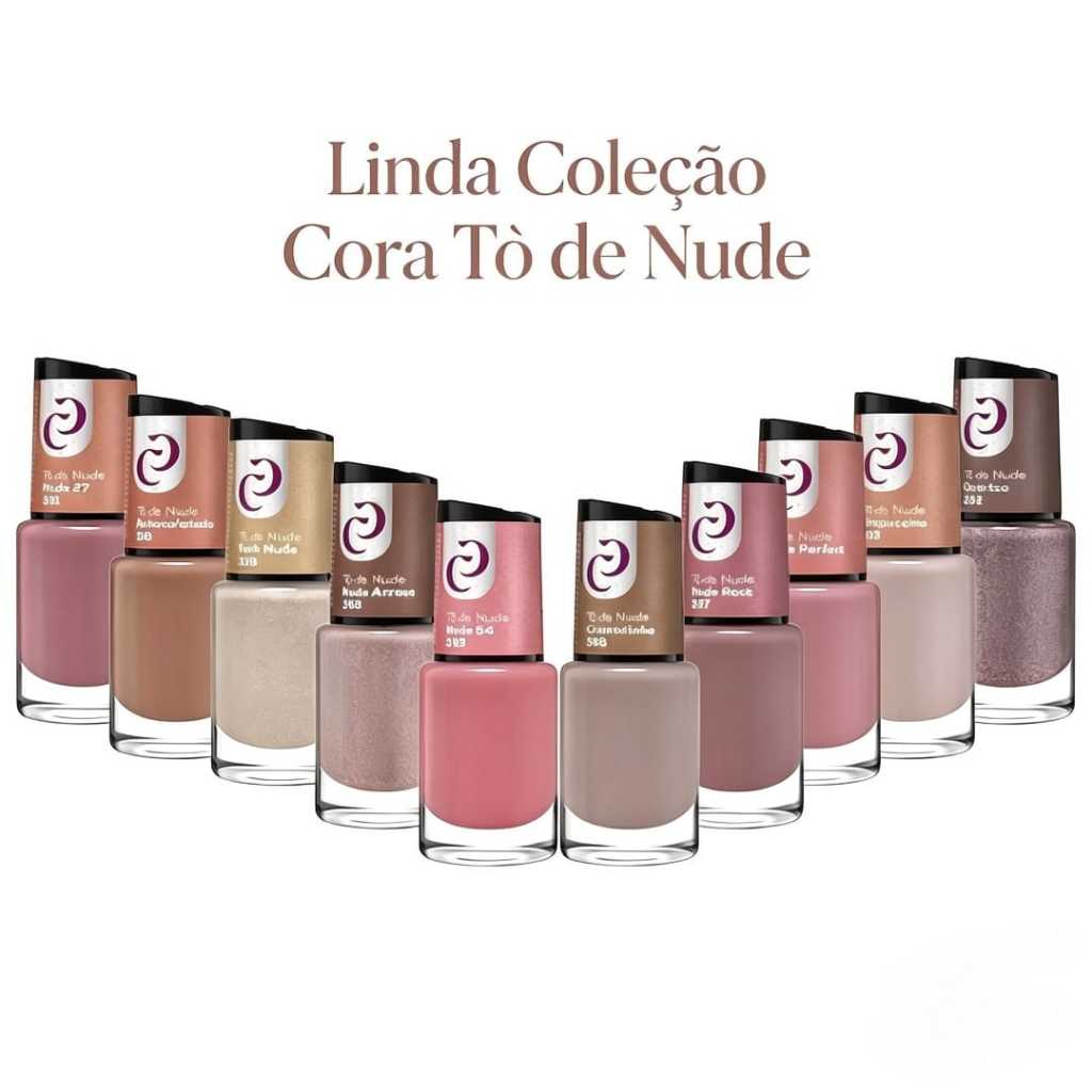 Kit Esmalte Com 10 Unidades Cora  Coleção Completa TechColors Coleção Tons Nudes