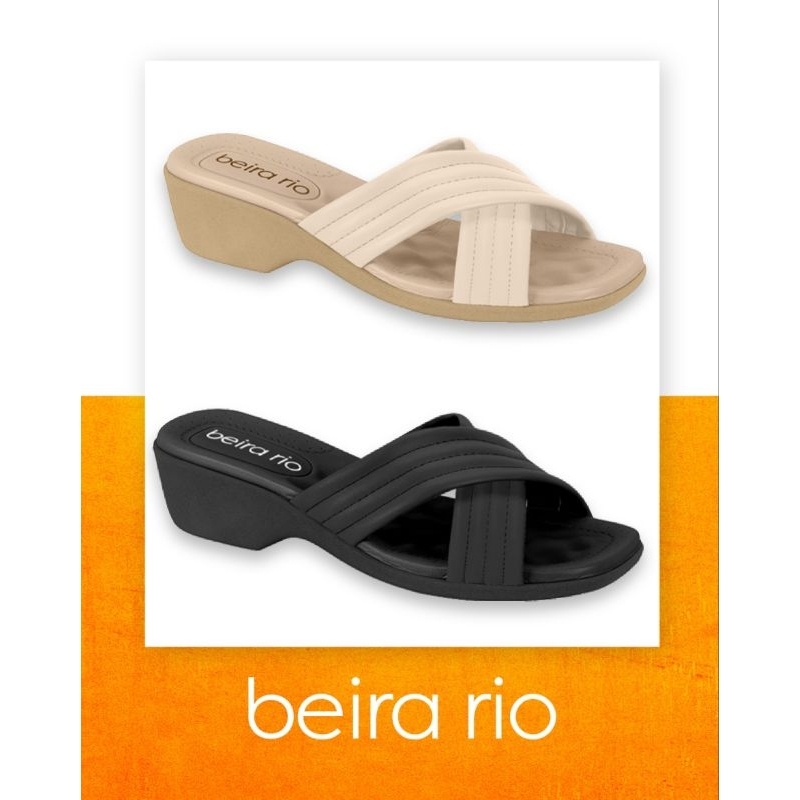 Tamanco Chinelo BEIRA RIO Feminina Salto Anabela Ortopédica Confortável Macia Antiderrapante 8527.101