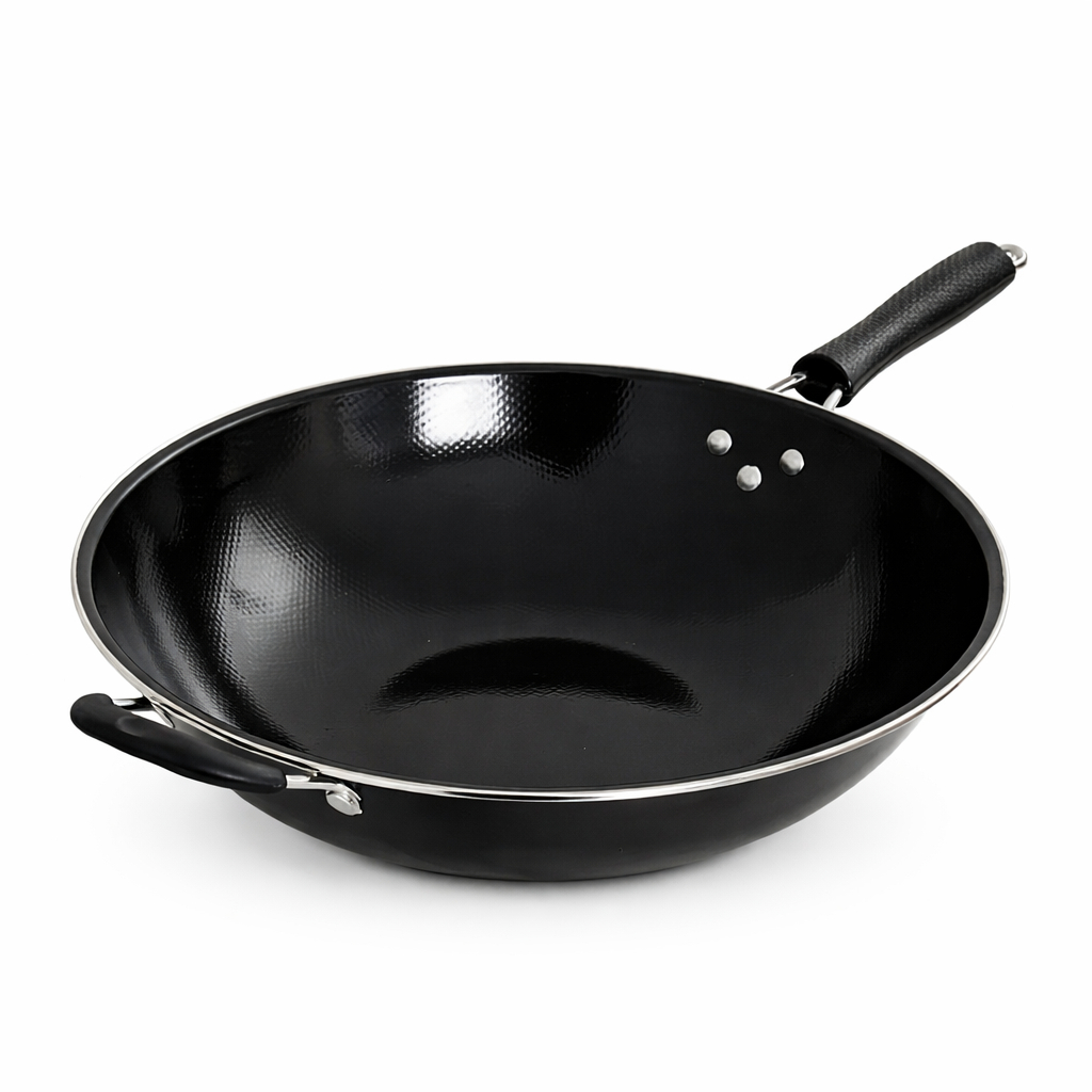 Imagem Frigideira Wok 34cm 3L Antiaderente Profissional Grande Panela de Ferro para Saltear Fritar Refogar
