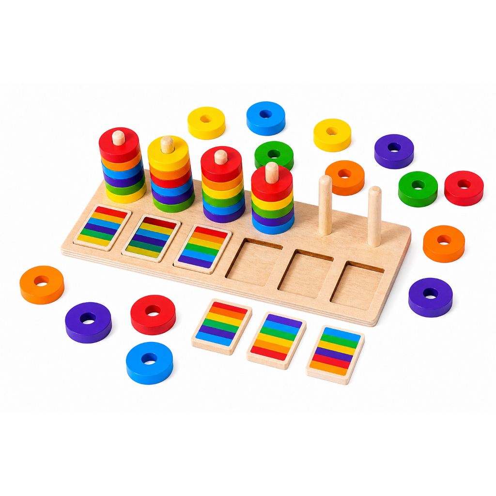 Brinquedo Educativo Montessori Madeira Encaixe Formas Cores Coordenação Infantil Seguro Lúdico