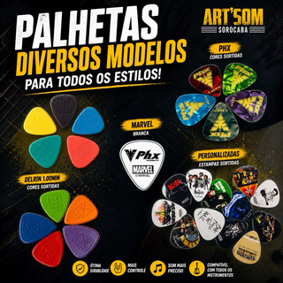 Palheta Personalizada Gospel Marvel Elvis Kiss AcDc Beatles GreenDay Metalica LedZepelin Creedence RedHot ChiliPeppers